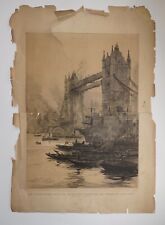 1894 The British Graphic Weekly Art Litho Insert “The Tower Bridge” (23”x16.25”) picture