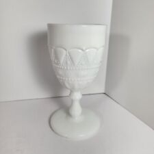 Kemple Milk Glass Water Goblet 7 oz Lace & Dewdrop Pattern 1940s Vintage picture