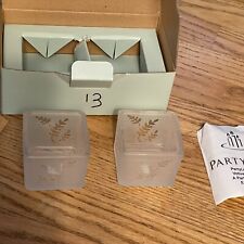 Partylite Square Pair Frosted Votive Candle Holders Set Of 2 P7235 New Open Box  picture