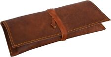 Vintage Leather Everyday Stationery Pencil Pen Case College Pouch pack of Two1 picture