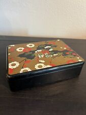 Vintage Japanese Storage Trinket Box W/ Lid Gold & Black Image  picture