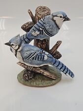 Vintage Knowles Porcelain Bluebirds On A Branch Figurine By Kevin Daniel  5