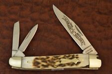 SCHRADE WALDEN 1946-2011 STAG PREMIUM SPLITBACK WHITTLER KNIFE NICE (15927) picture