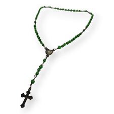 Small Green Glass Beaded Italy Rosary picture