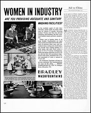 1941 WW2 era Women in Industry Bradley Washfountains vintage photo print ad XL15 picture