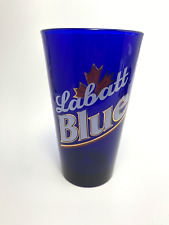 Labatt Blue Cobalt Beer Ale Glass Canadian Maple Leaf Design 5.75