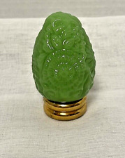 The Franklin Mint Chinese Glass Egg Green Jade Look Gold Plastic Stand 3