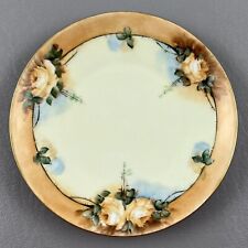 Vintage 6” Porcelain Decorative Yellow Roses Floral Plate Bavaria picture
