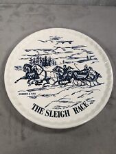 Currier And Ives The Sleigh Race Porcelain Cake Plate Serving Platter Tray picture
