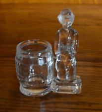 Vintage Charlie Chaplin Clear Glass Toothpick Holder picture
