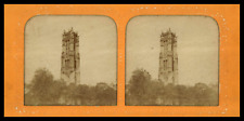 Paris, Tour Saint-Jacques, circa 1870, stereo day/night (French Tissue) print came picture