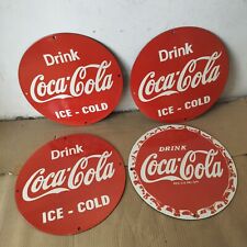 Drink Coca Cola Porcelain Enamel Sign  12 x 12 Inches picture