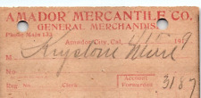 1919 AMADOR MERCANTILE  AMADOR CITY CA KEYSTONE MINE SUTTERS MILL INVOICE  Z3524 picture