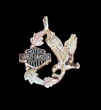Black Hills Gold 10kt Harley Davidson Eagle pendant yellow & rose Stamper picture