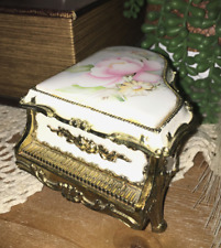 Vintage Ornate Wind Up Music Piano Trinket Jewelry Box JAPAN Fur Elise Beethoven picture