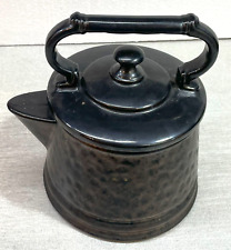 Vintage McCoy Hammered Bronze Black Tea Kettle Cookie Jar Great Condition picture