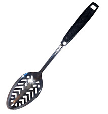 Ekco USA Slotted Spoon Stainless Steel Black Plastic Handle 12