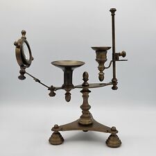 Georgian Style Brass Reading Lamp Candle Holder Scientific Instrument Magnifier picture