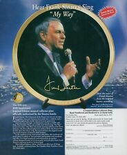1997 Frank Sinatra My Way Musical Collector Plate 80th Anniversary Print Ad P2 picture