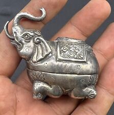 Islamic Mughal Antiquités Rare Ancient Old Sliver Elephant Statue Jeweler Box picture