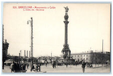 c1910 View of Monumento a Colon Barcelona Spain Unposted Antique Postcard picture