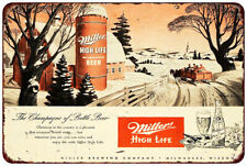 Miller high life beer advertisement Vintage LOOK Reproduction Metal sign picture