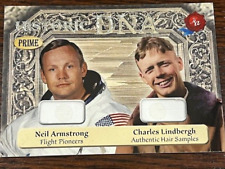 2024 HISTORIC AUTOGRAPHS NEIL ARMSTRONG CHARLES LINDBERGH HAIR DNA RELIC 2/15 picture