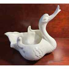 Vintage Hull White Art Pottery Large & Whimsical Happy Swan Planter Dish picture