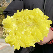 3.56LB Rare yellow sulfur crystal quartz crystal mineral specimen picture