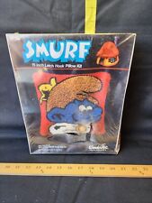 Vintage WonderArt Smurf 15in Latch Hook Rug NEW IN BOX NEVER OPENED picture