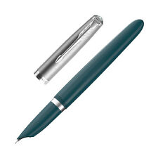 Parker 51 Fountain Pen in Teal with Chrome Trim - Fine Point - NEW in Box picture