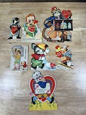 Vintage Lot Of 7 Die Cut Valentines Day Cards picture