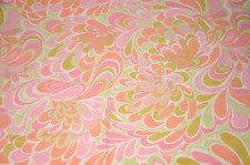 Cannon Psychedelic Sheet Fabric Groovy 70s Mod Full Flat Vtg 60s Royal Family picture