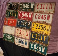 15 lot License VINTAGE Single Plates 1959 1960s 1970s OHIO CRAFT Color Kansas  picture