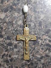 Vintage Catholic Jesus Crucifix Rosary Part Czechoslovakia Medal     picture