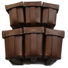 Repro WWI German K98 Triple Ammo Pouch Leather Set - Light Brown picture