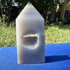 135g Natural agate geode obelisk quartz crystal tower healing picture