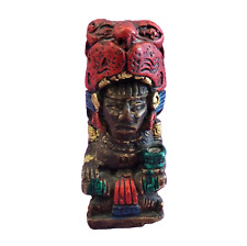 Inca Peruvian Tribal Folk Art Ceramic Figurine Statue 4.75 Inch Warrior Jaguar picture