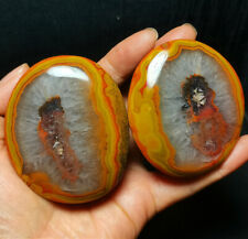 RARE 1 pair 347.5g Natural Warring States Red Agate Crystal Healing  WYY1315 picture