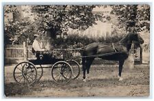1907 Horse And Wagon Sac Harbor New York NY RPPC Photo Posted Antique Postcard picture