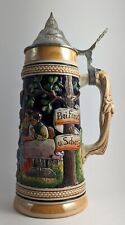 Antique large German Beer Stein; made in West Germany; beautiful craftsmanship picture