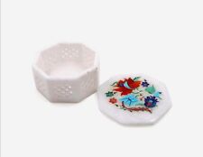 Marble Jewelry Box Floral Design Inlay Work Stationary Box for Study Table Decor picture