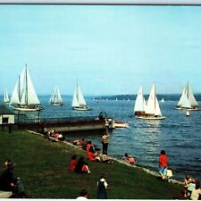 c1960s Seattle WA Lake Washington Yacht Race Regatta Sailboat Boat Ships PC A233 picture