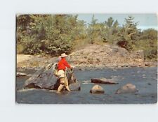 Postcard Man Fishing on a River picture