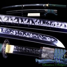 Japanese Katana Sword Handmade T10 Steel w Clay Tempered Flame Grain Sharp #1147 picture