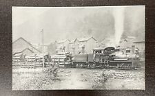 Logs Arrive by Train Laquin PA Sawmill 1880 Photo RPPC Rare Kodak Paper Postcard picture