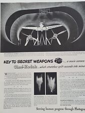 1943 Cine-Kodak Movie Camera Fortune WW2 Print Ad Secret Weapon Spy Plane ARMY picture
