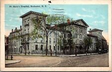 Rochester NY St. Mary's Hospital Police Fire Call Box Cars Tracks 20's Postcard picture