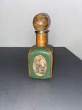 Vintage Genuine Italian leather wrapped glass decanter picture