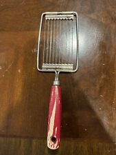 Vtg Ekco Slicer Red Wood Handle Cheese Tomato Kitchen Utensil Gadget USA picture